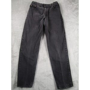 Vintage Levis 551 Jeans Womens 12 Black Denim Relaxed Fit Tapered Leg 90s USA